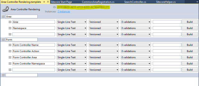 Area Controller Rendering Template