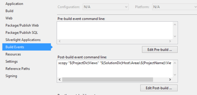Post Build XCopy